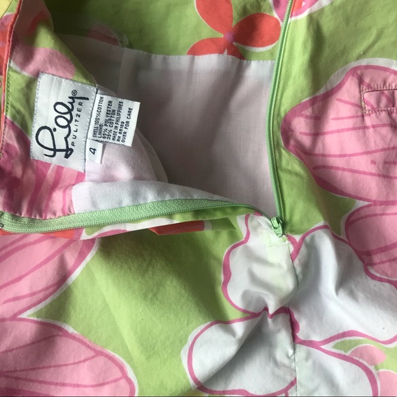 Vintage Lilly Pulitzer floral patterned skirt SZ 4 - Picture 4 of 6